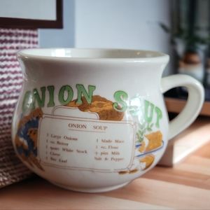 Vtg Onion Soup Recipe Ceramic Cup Mug